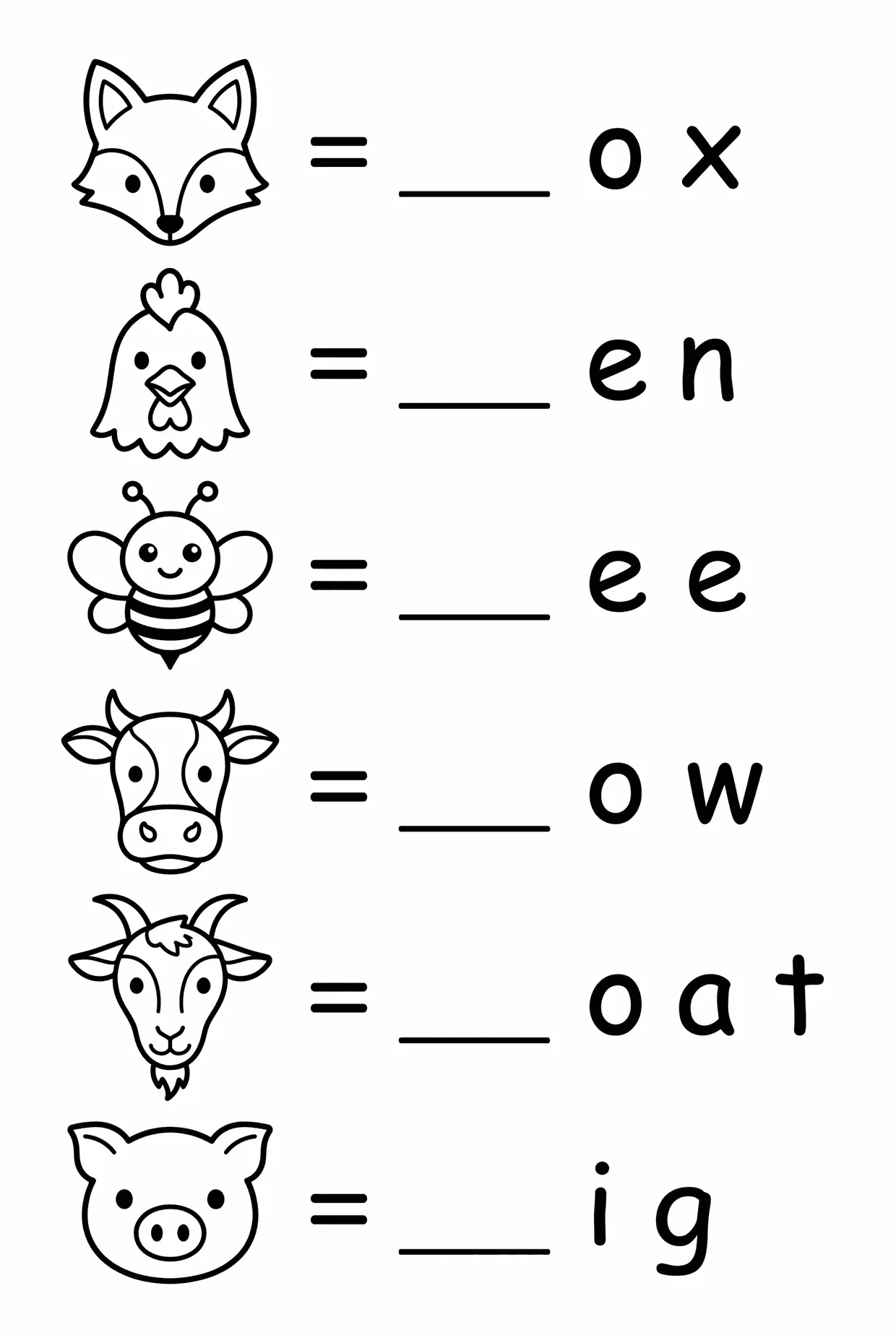 Beginning Sounds Alphabet Worksheet (Animals) worksheet preview