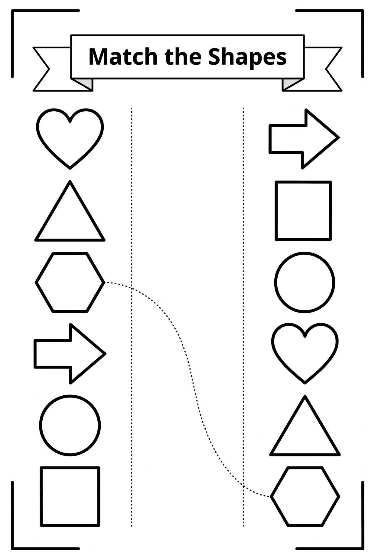 Kindergarten Shapes Worksheet: Match Circle to Square, page 1 preview