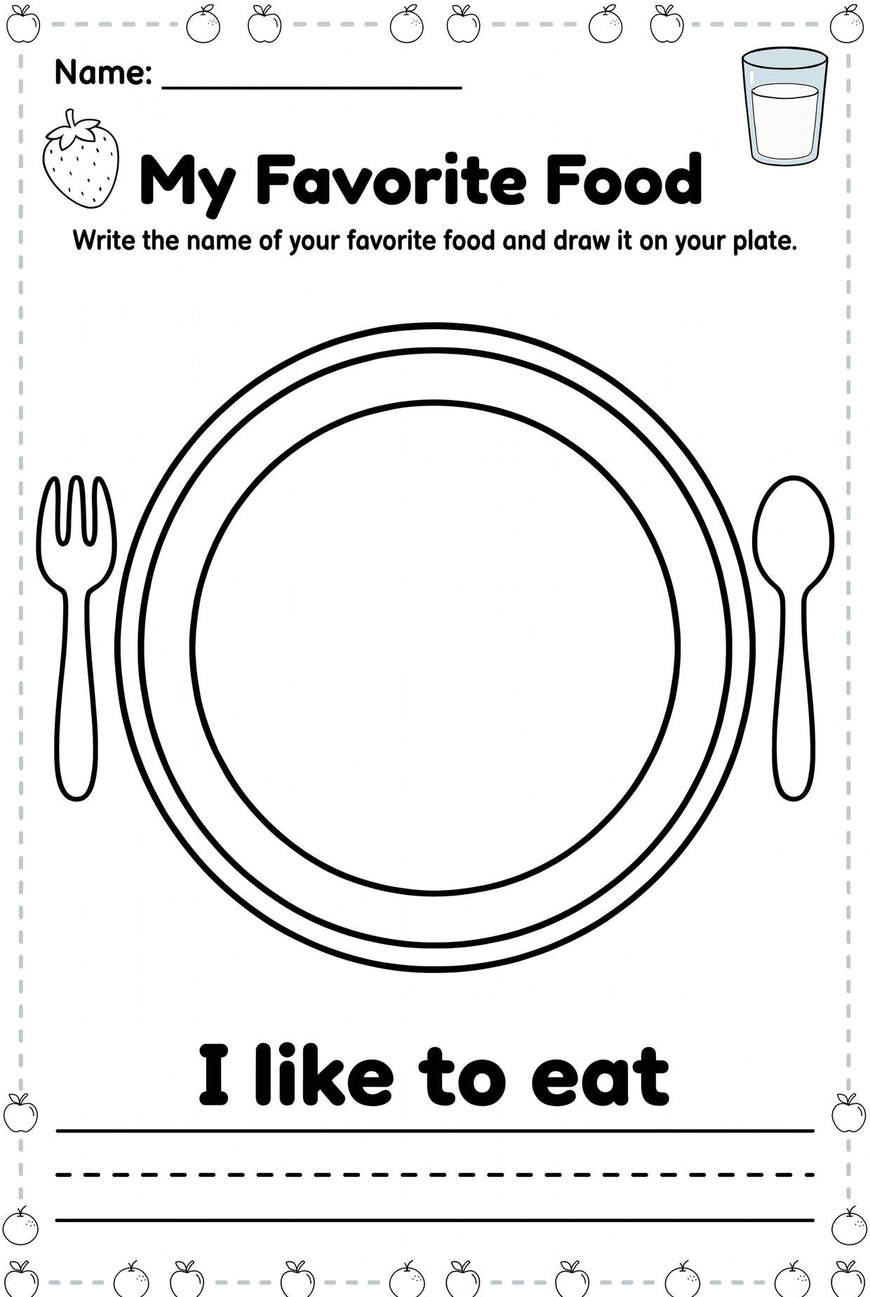 My Favorite Food Worksheet: Draw and Write