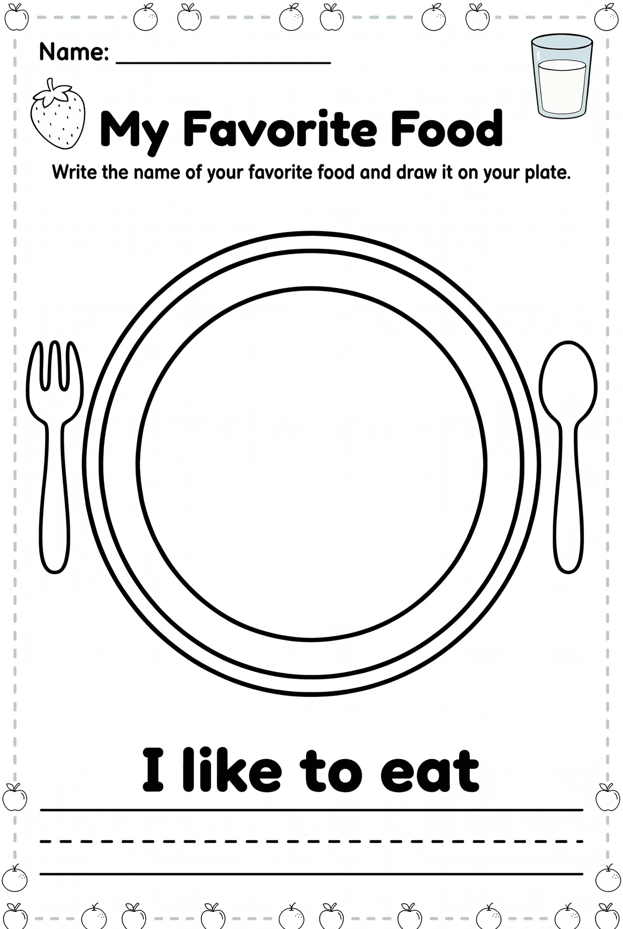 My Favorite Food: Draw and Write worksheet preview