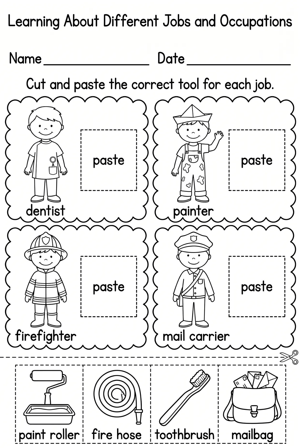 Jobs Cut and Paste Tool Match (Line Art), page 1 preview