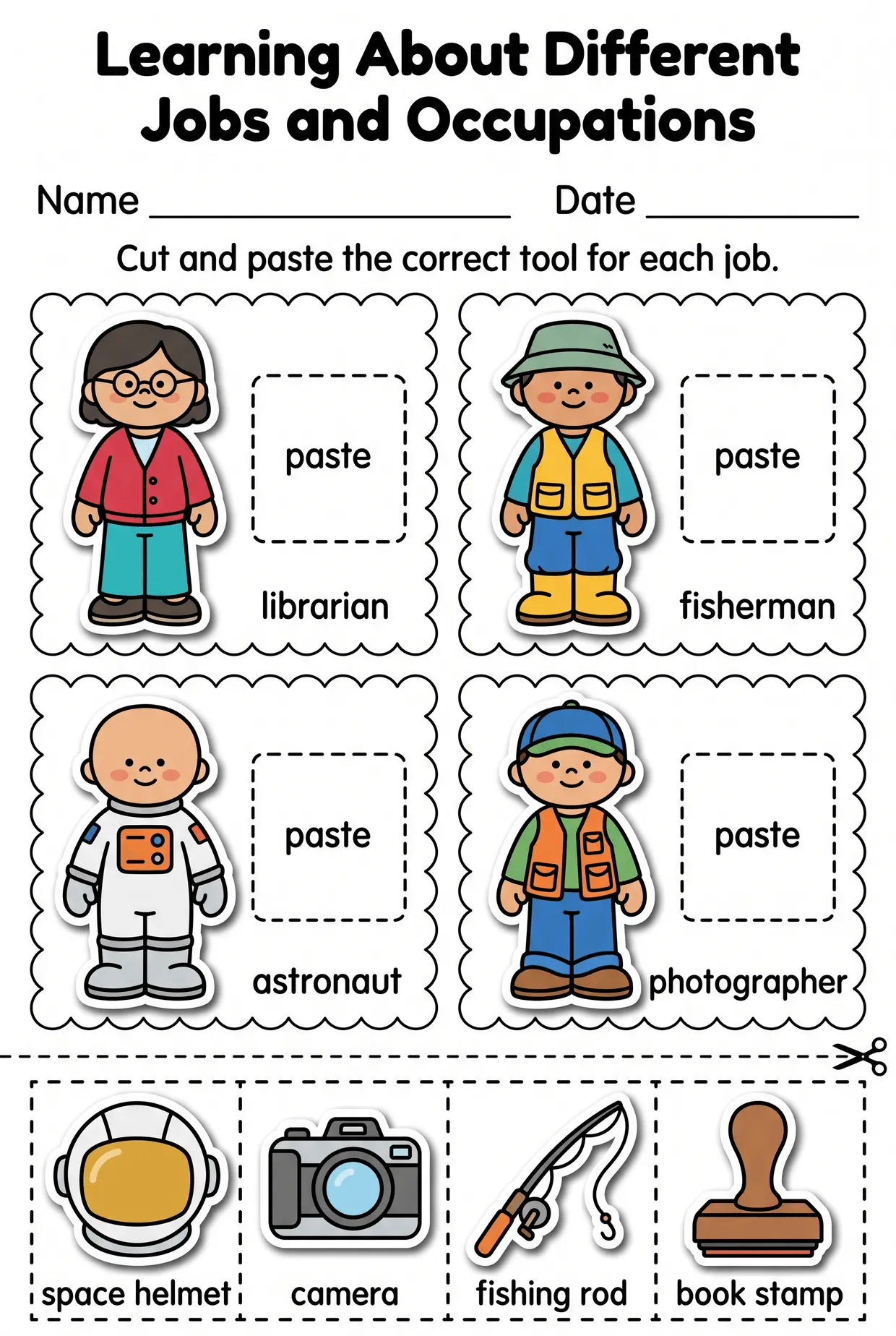 Jobs Cut and Paste: Astronaut and Librarian, page 1 preview