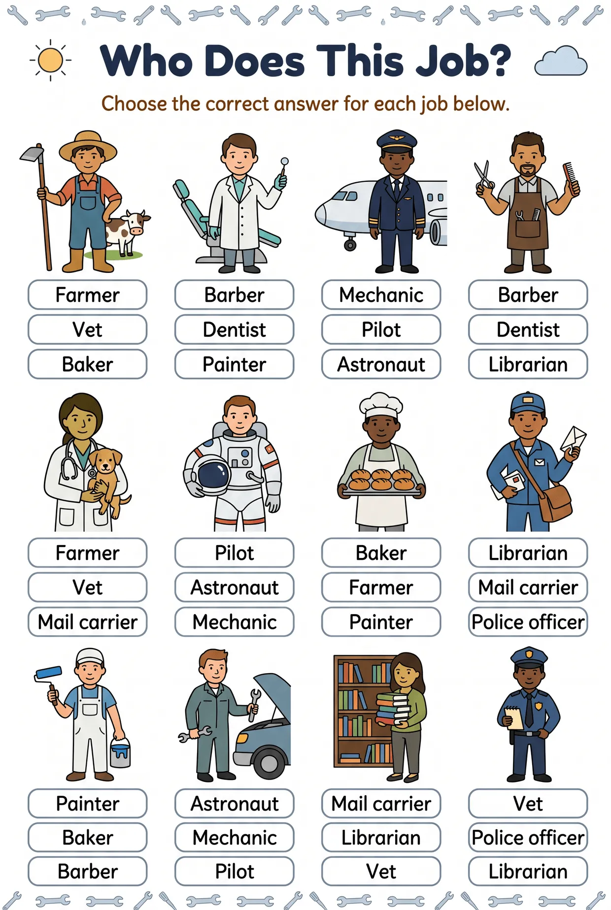 Who Does This Job? Jobs Multiple Choice, page 1 preview