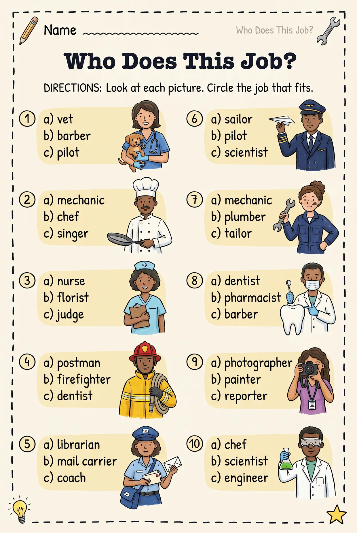 Who Does This Job? Circle the Career, page 1 preview